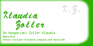 klaudia zoller business card